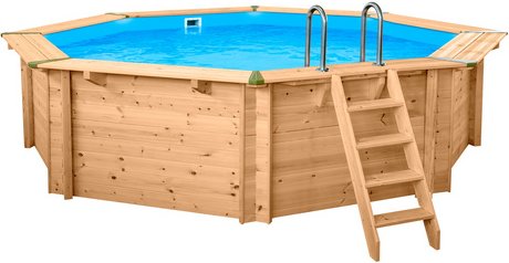 INTERLINE Schwimmbecken »Java«, rund, BxH: 530x136 cm, Holz - blau