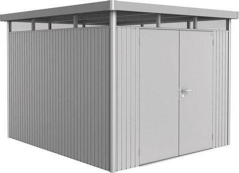 BIOHORT Gerätehaus »HighLine«, Stahl, BxHxT: 275 x 222 x 315 cm (Außenmaße inkl. Dachüberstand) - silberfarben