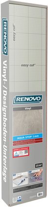 RENOVO Vinyl-/Designbodenunterlage »Aqua Stop«, 15 m², geeignet für Vinyl und Designböden - silberfarben
