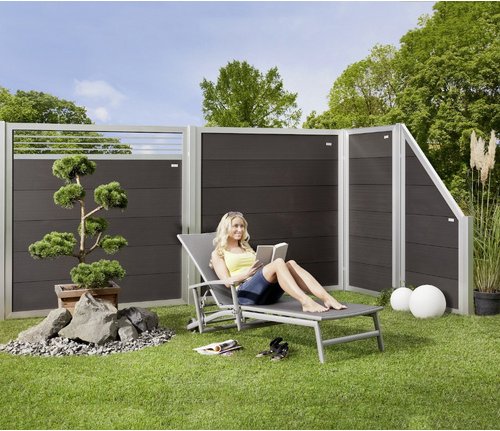 Mr. GARDENER WPC-Sichtschutzelement »Moglia«, Holz-Kunststoff-Verbundwerkstoff, LxH: 180 x 180 cm - grau