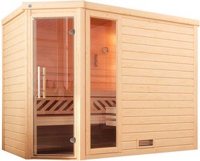 WEKA Massivholzsauna »TURKU 3«, 6 Personen, inkl. 9 kW Ofen mit integrierter Steuerung - braun