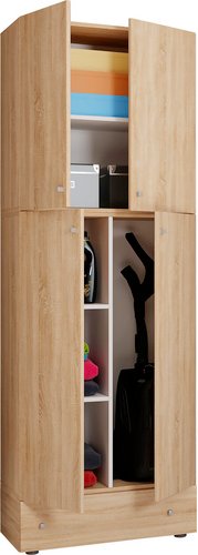VCM Putzschrank »Lona«, BxHxL: 39 x 200 x 70 cm, Holzwerkstoff - braun