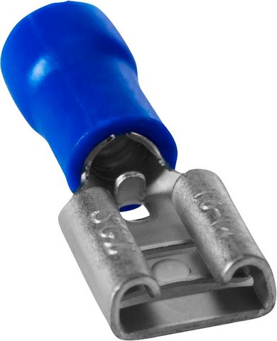 Flachsteckhülsen, Kunststoff, halbisoliert - blau