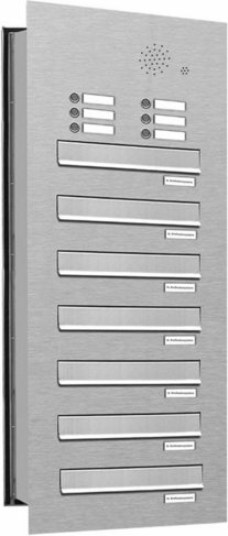 AL BRIEFKASTENSYSTEME Briefkasten, Parteien: 7, Mauerdurchwurf, BxHxT: 153,237 x 103,5 x 48,0 cm - silberfarben
