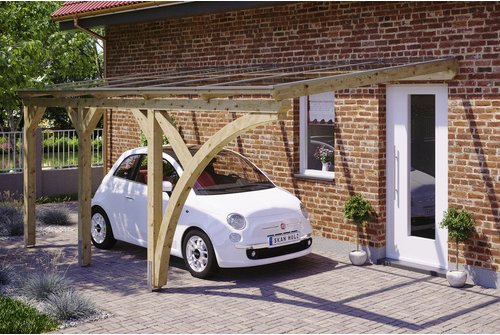 SKANHOLZ Carport »Eifel«, BxT: 300 x 541 cm, Firsthöhe: 262 cm, unbehandelt - beige