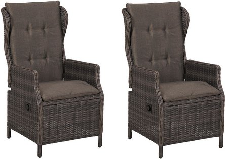 MERXX Gartensessel »Saviano«, 2 tlg., 2 Sitzplätze, Stahl - grau