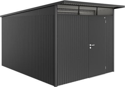 BIOHORT Gerätehaus »AvantGarde®«, Stahl, BxHxT: 257 x 222 x 337 cm (Außenmaße inkl. Dachüberstand) - grau