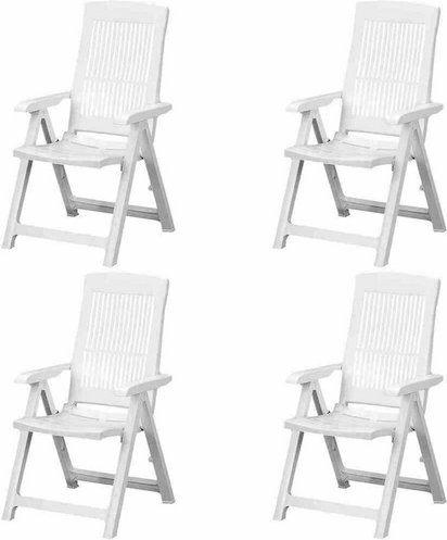 PROGARDEN Gartenmöbelset »Tampa«, 4er-Set, Kunststoff - weiss