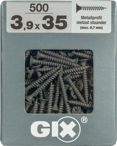 SPAX Feingewindeschraube, 3,9 mm, Stahl, 500 Stk., GIX A 3,9x35 XL - silberfarben