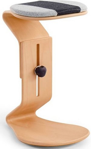 Thumbnail - Mayer Sitzmöbel Hocker »NEST NATURE«, Breite: 38 cm, höhenverstellbar, Wolle, grau