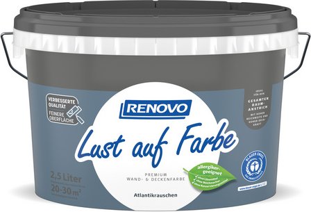 Thumbnail - RENOVO Innenfarbe »Lust auf Farbe«, Atlantikrauschen, 2,5 L - blau