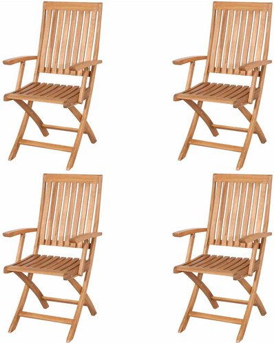 GARDAMO Klappsessel »Paleros«, 4er-Set, Akazie - braun