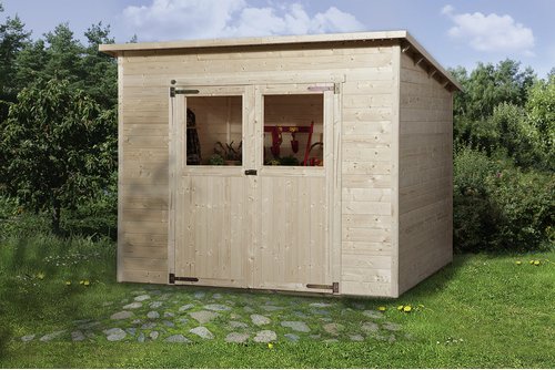 WEKA Gartenhaus »325 A Gr.1«, Holz, BxHxT: 278 x 235 x 194 cm (Außenmaße inkl. Dachüberstand) - beige