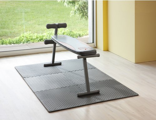 Fußmatte, 61 x 61 cm, Stärke 12 mm - grau