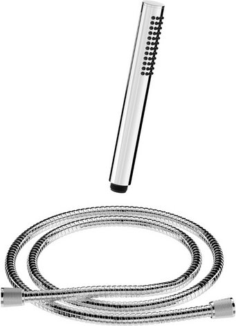 Chris Bergen Handbrause mit Brauseschlauch, chrom, Länge Brauseschlauch: 150 cm - silberfarben