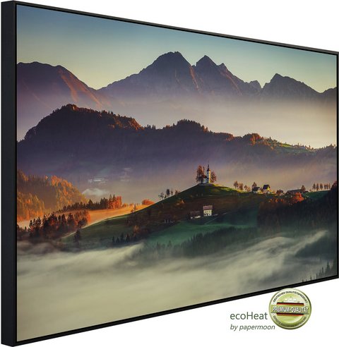 papermoon Infrarotheizung »EcoHeat - Neblige Landschaft«, Matt-Effekt - bunt