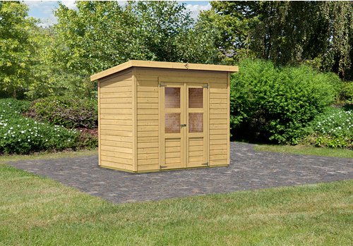 Thumbnail - KARIBU Gartenhaus »Merseburg«, Holz, BxHxT: 265 x 219 x 244 cm (Außenmaße inkl. Dachüberstand) - beige