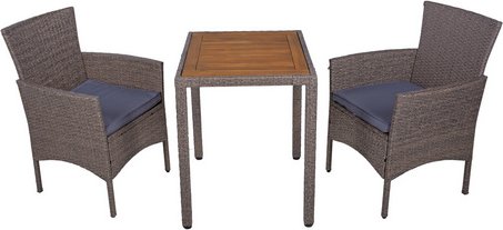 GARDEN PLEASURE Gartenmöbelset »DAKOTA«, 2 Sitzplätze, max. Belastung: 100 kg - braun