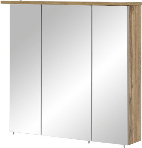 SCHILDMEYER Spiegelschrank »Nora«, BxHxT: 80,5 x 71 x 16 cm, 3-türig, eiche - braun