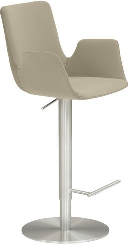 Mayer Sitzmöbel Barhocker »1220«, Breite: 52 cm, höhenverstellbar, Mikrofaser, beige