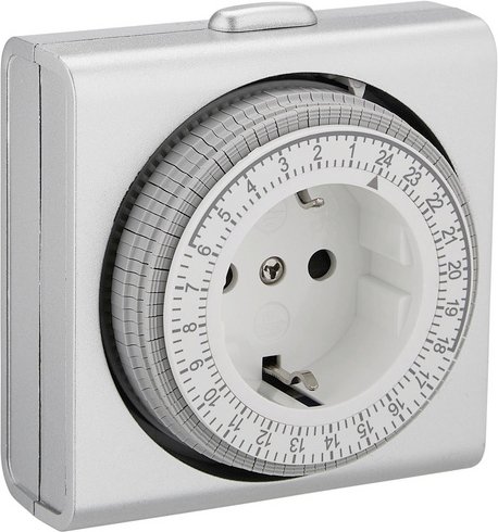 REV-Ritter Schaltuhr, mit erhöhtem Berührungsschutz, 230 V, Silber - silberfarben