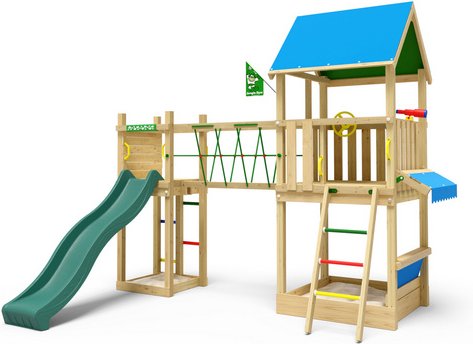 JUNGLE GYM Spielturm »Coupe«, LxBxH: 344 x 307 x 301 cm, dunkelgrün - gruen