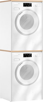 SCHILDMEYER Waschmaschinenschrank »Solea«, BxH: 67,1 x 96 cm, Set mattweiß - weiss