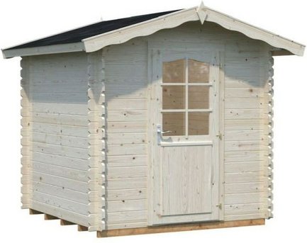 PALMAKO Blockbohlenhaus »Vivian«, Holz, BxHxT: 254 x 222 x 200 cm (Außenmaße inkl. Dachüberstand) - braun