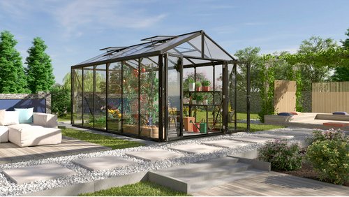 VITAVIA Gewächshaus »Zeus Plus 11900«, BxHxL: 195 x 197 x 131 cm - schwarz