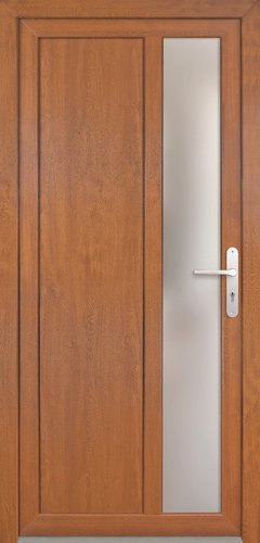 Meeth Nebeneingangstür »ProM 04«, satiniertes Glas, golden oak, nach Außen öffnend - goldfarben