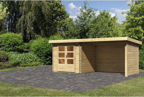 KARIBU Gartenhaus »KANDERN 6«, Holz, BxHxT: 519 x 217 x 237 cm (Außenmaße inkl. Dachüberstand) - beige