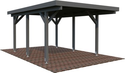 Thumbnail - PALMAKO Carport »Karl«, Aufstellmaße BxTxH: 360 x 512 x 230 cm, lackiert, Holz - grau