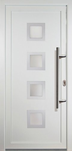 Meeth Aluminium-Haustür »Signum Alu«, satiniertes Glas, weiß, nach Innen öffnend, ohne Türgriff - weiss