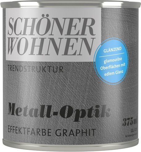 SCHÖNER WOHNEN FARBE Effektfarbe »Trendstruktur«, in Metall-Optik, graphitgrau, 0,375 l
