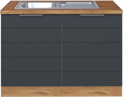 HELD MÖBEL Spülenzentrum »Faro«, BxHxT: 120 x 86 x 60 cm, Holzwerkstoff - grau