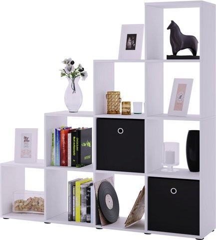 VCM Regal »Napoli«, BxHxL: 29 x 138,5 x 142,5 cm, Holzwerkstoff - weiss