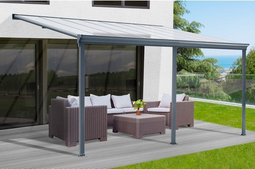 FLORAWORLD Terrassenüberdachung, Breite: 496 cm, Dach: Polycarbonat (PC), anthrazit - grau