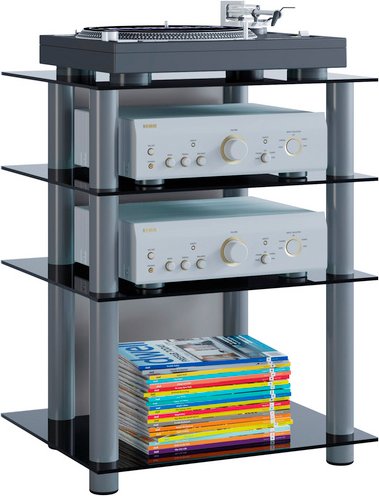 VCM HiFi-Möbel »Bilus«, BxH: 48 x 70 cm, Holzwerkstoff - silberfarben