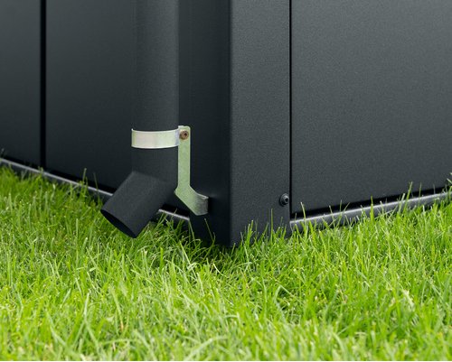 Ecostar Fallrohr, Länge: 193,6 cm, Metall, für Gerätehaus - grau