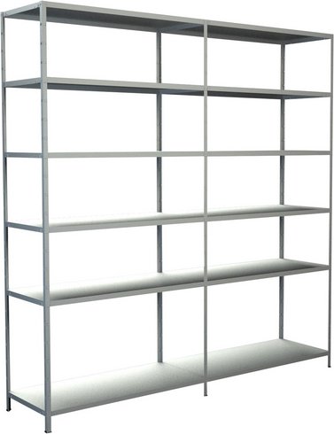 SCHULTE REGALWELT Grundregal mit Anbauregal, HxBxT 230 x 220 x 50 cm, 510 kg Traglast (max.), 12 Böden - weiss