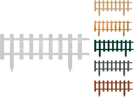 Floranica Gartenzaun, Steckzaun zum Abgrenzen 1 STK 104cm Höhe 40cm Weiß - weiss