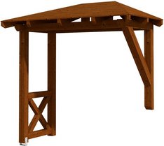 SKANHOLZ Vordach »Wismar 3«, 258 x 126 cm (BxT), nordische Fichte, nussbaum - braun