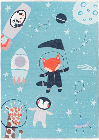 obsession Home Fashion Kinder-Teppich »My Greta «, BxL: 115 x 170 cm, rechteckig, Baumwolle/Polyester - blau | bunt