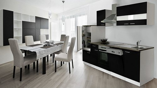 Thumbnail - RESPEKTA Küchenblock »Malia«, mit E-Geräten, Gesamtbreite: 280 cm - schwarz