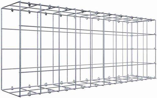 Thumbnail - Gabiona Gabione, silbergrau, Maschenweite 10 cm x 10 cm, C-Ring - silberfarben