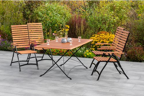 MERXX Gartenmöbelset »Schlossgarten«, 4 Sitzplätze, Eukalyptusholz - schwarz