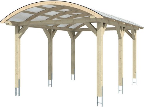 SKANHOLZ Carport »Franken«, BxT: 376 x 541 cm, Firsthöhe: 293 cm, unbehandelt - beige