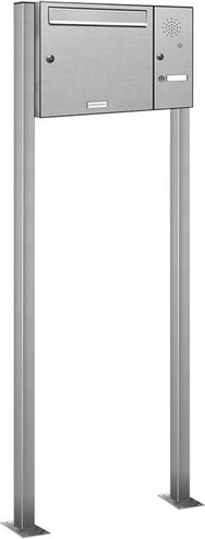 AL BRIEFKASTENSYSTEME Briefkasten, Parteien: 1, Freistehend, BxHxT: 153,38 x 150,0 x 11,6 cm - silberfarben