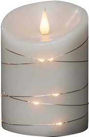 Konstsmide LED-Echtwachskerze, Wachs, Ø 10 - weiss