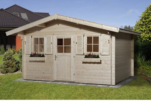 Thumbnail - WEKA Gartenhaus »110 Gr.2«, Holz, BxHxT: 460 x 262 x 380 cm (Außenmaße inkl. Dachüberstand) - beige